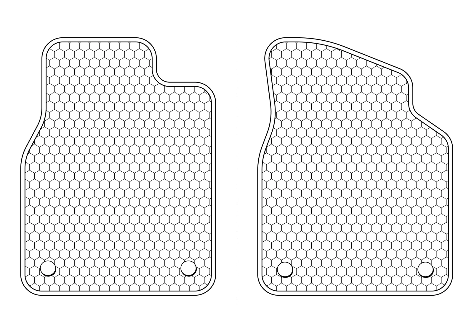 Driver and passenger front mats side by side