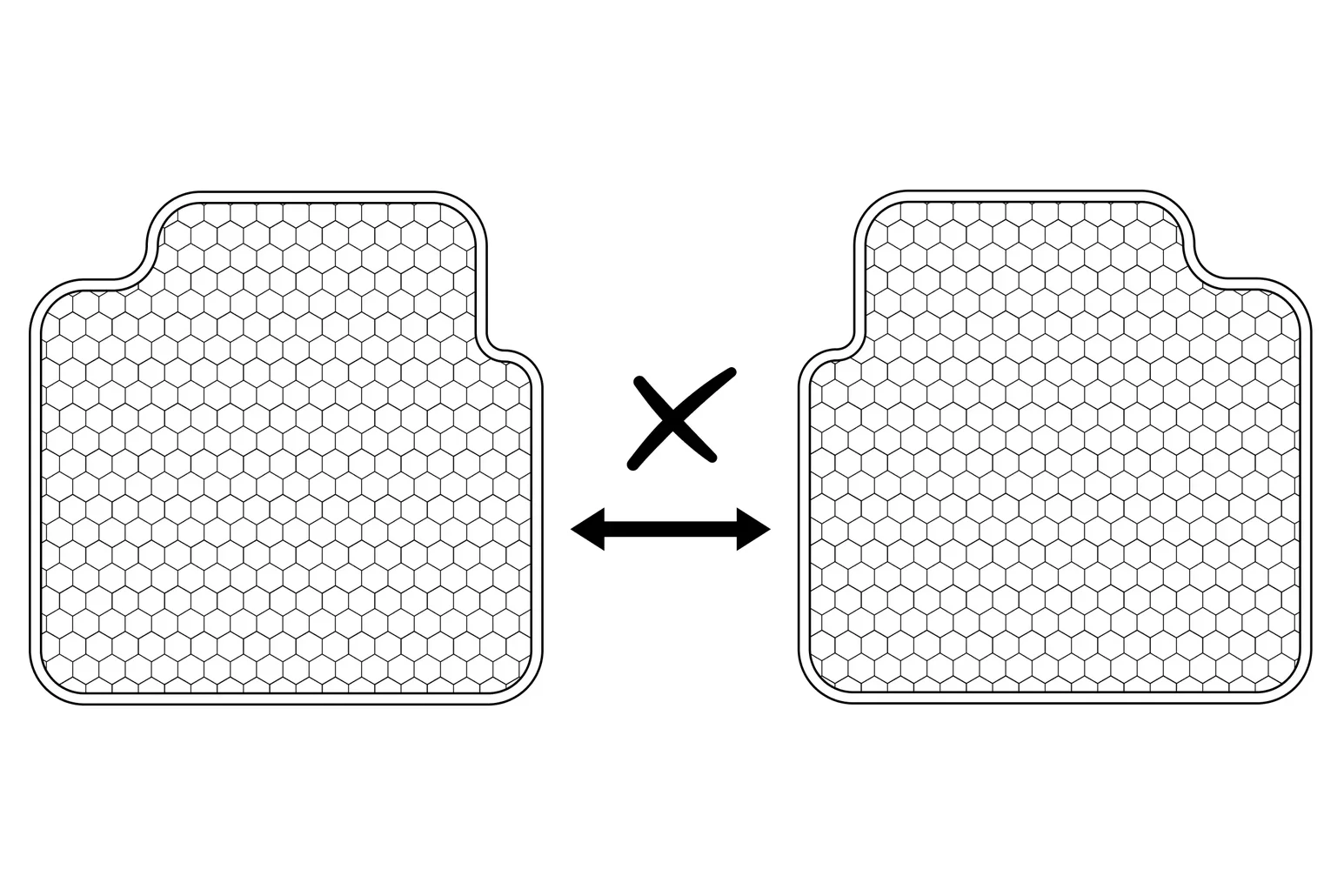 Rear mats are not interchangeable