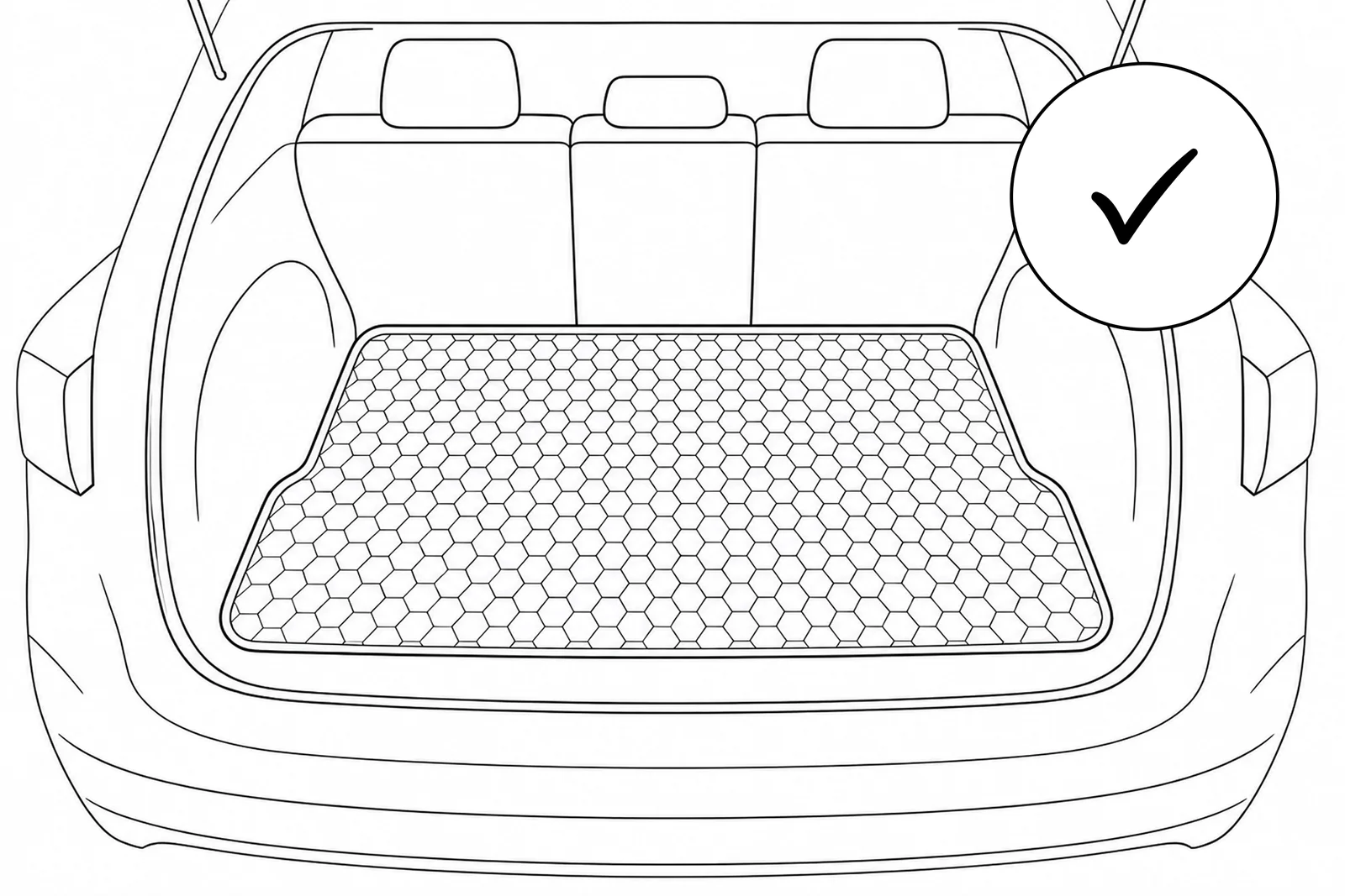 Trunk mat correctly placed