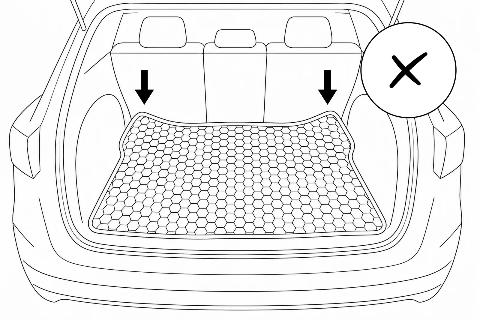 Trunk mat placed incorrectly